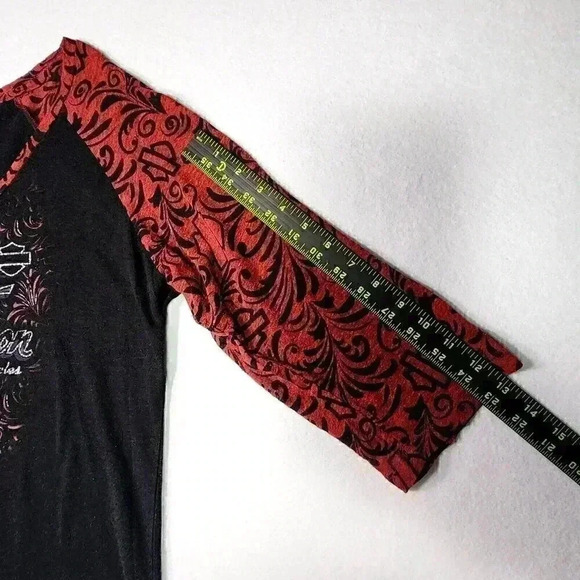 Harley-Davidson Women's Tee 3/4 Sleeves w/Burnout Logo Large Barnett El Paso, TX - Picture 15 of 16